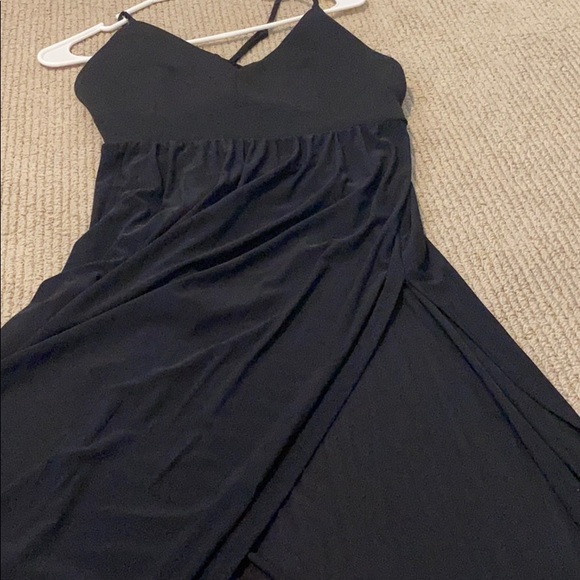 Black mesh maxi dress with slits on the sides - Picture 3 of 7